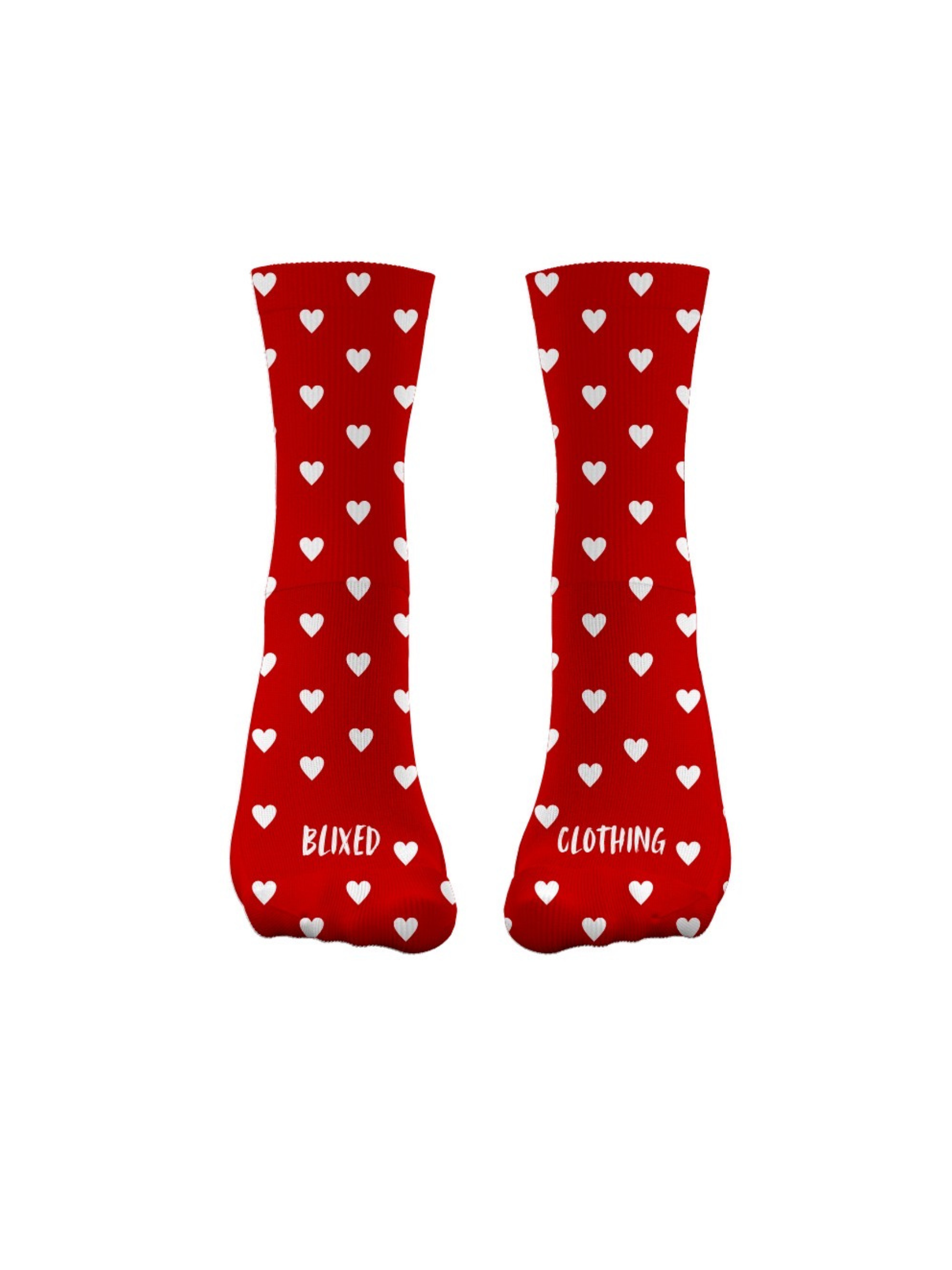 Blixed red heart socks